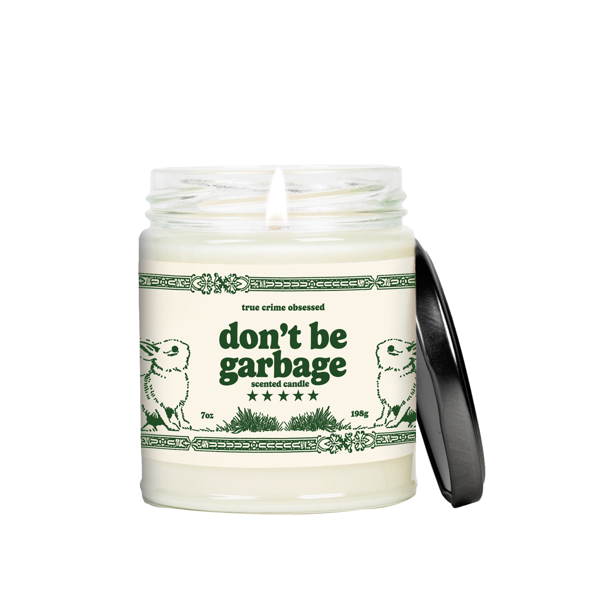 Don't Be Garbage Rabbit Candle