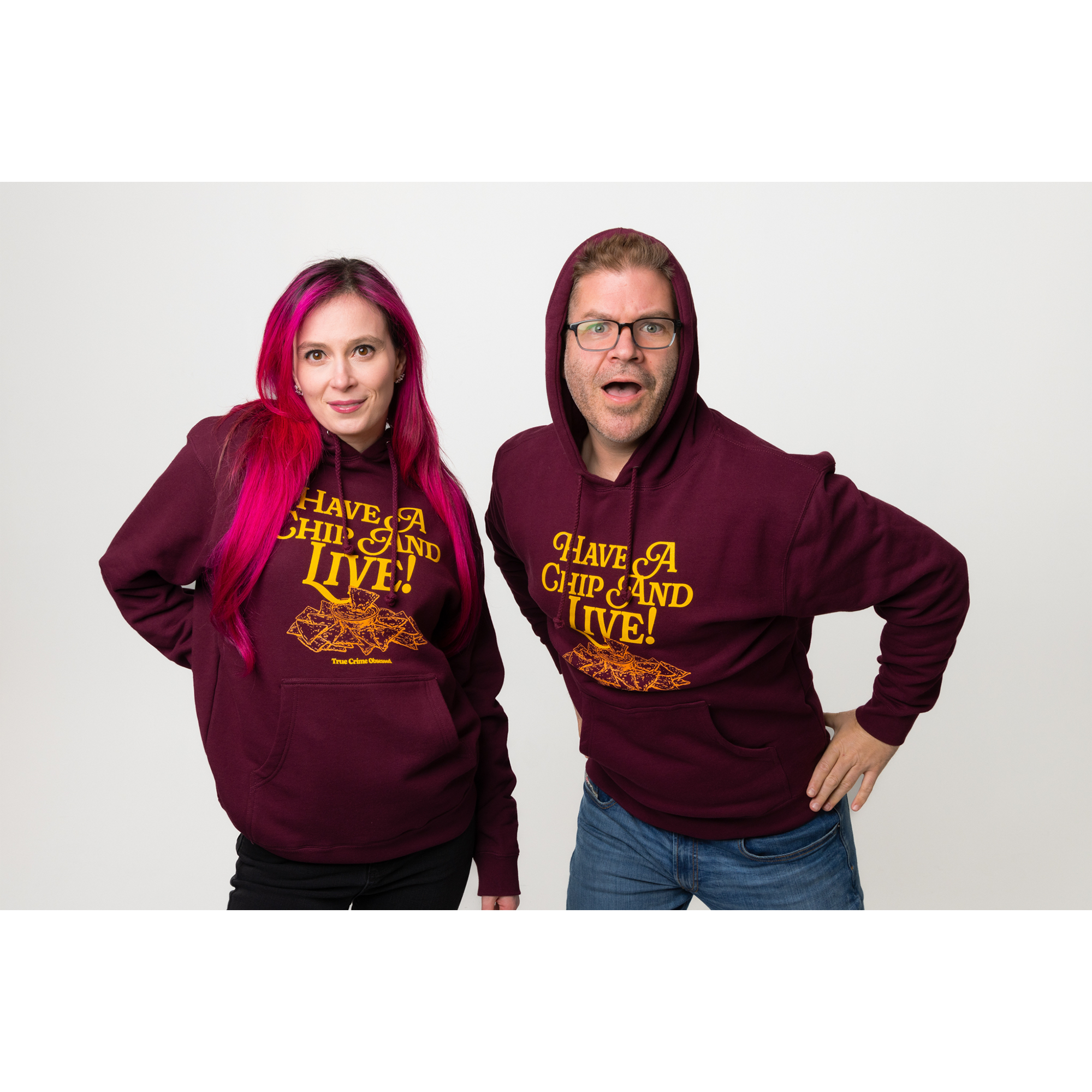 Have a Chip & Live Maroon Hoodie